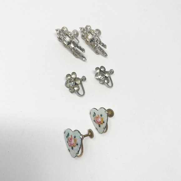 452 Three vintage Coro screw-back earrings